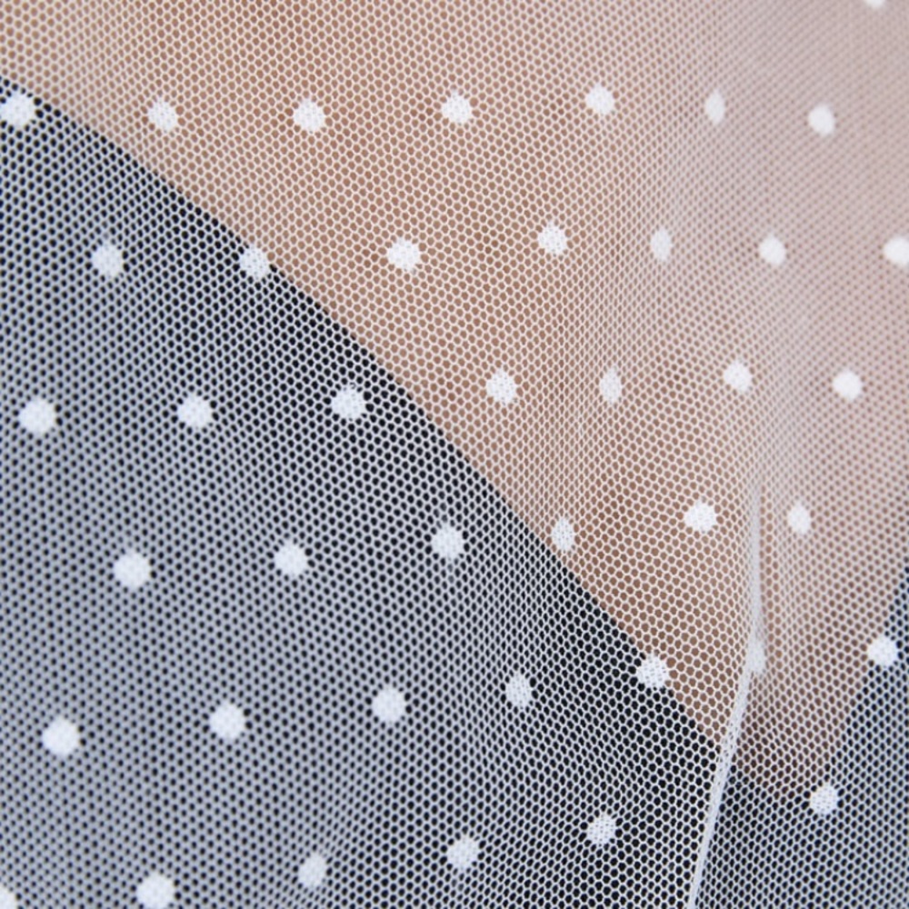 🌞NWT Zara Semi Sheer Polka Dot White Top M - Picture 6 of 7